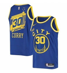 Men's Golden State Warriors #30 Stephen Curry Nike Royal Hardwood Classics 2020-21 Swingman Jersey