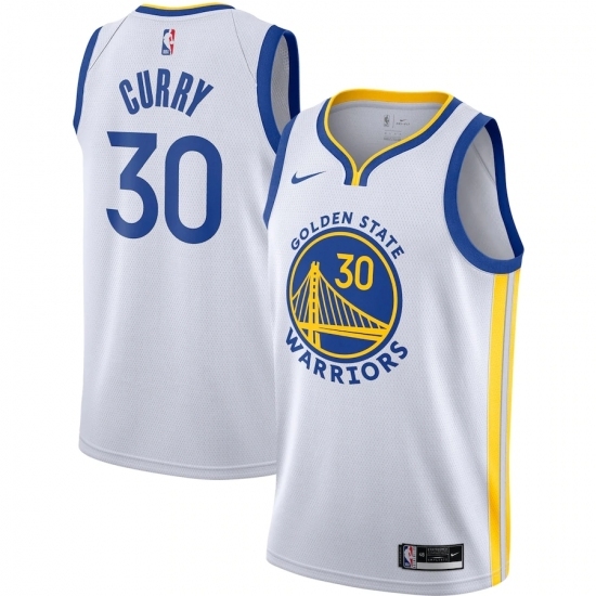 Men's Golden State Warriors #30 Stephen Curry Nike White 2020-21 Swingman Jersey