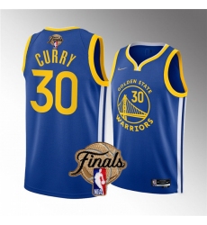 Men's Golden State Warriors #30 Stephen Curry Royal 2022 Finals Stitched Basketball Jersey