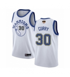 Men's Golden State Warriors #30 Stephen Curry Swingman White Hardwood Classics 2019 Basketball Finals Bound Basketball Jersey