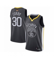 Youth Golden State Warriors #30 Stephen Curry Swingman Black 2019 Basketball Finals Bound Basketball Jersey - Statement Edition