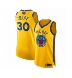 Youth Golden State Warriors #30 Stephen Curry Swingman Gold 2019 Basketball Finals Bound Basketball Jersey - City Edition