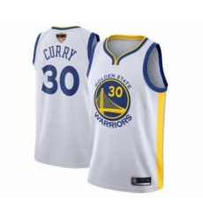 Youth Golden State Warriors #30 Stephen Curry Swingman White 2019 Basketball Finals Bound Basketball Jersey - Association Edition
