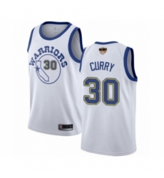 Youth Golden State Warriors #30 Stephen Curry Swingman White Hardwood Classics 2019 Basketball Finals Bound Basketball Jersey