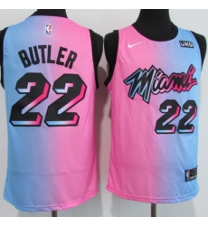 Men's Miami Heat #22 Jimmy Butler Pink-Blue Swingman Basketball Jersey