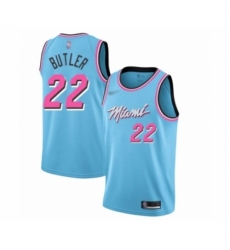 Men's Miami Heat #22 Jimmy Butler Swingman Blue Basketball Jersey - 2019 20 City Edition