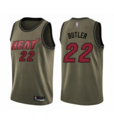 Men's Miami Heat #22 Jimmy Butler Swingman Green Salute to Service Basketball Jersey