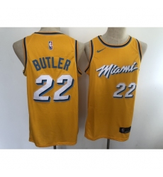 Men's Nike Miami Heat #22 Jimmy Butler Yellow City Swingman Basketball Jersey