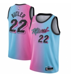 Youth Miami Heat #22 Jimmy Butler Nike Pink-Blue 2020-21 Swingman Jersey