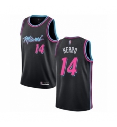 Men's Miami Heat #14 Tyler Herro Authentic Black Basketball Jersey - City Edition