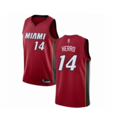 Men's Miami Heat #14 Tyler Herro Authentic Red Basketball Jersey Statement Edition