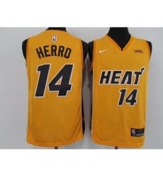 Men's Nike Miami Heat #14 Tyler Herro Yellow Swingman Basketball Jersey