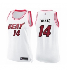 Women's Miami Heat #14 Tyler Herro Swingman White Pink Fashion Basketball Jersey