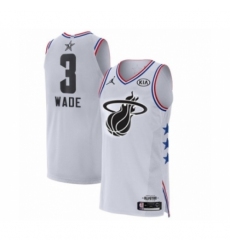 Men's Miami Heat #3 Dwyane Wade Authentic White 2019 All-Star Game Basketball Jersey