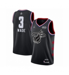 Men's Miami Heat #3 Dwyane Wade Swingman Black 2019 All-Star Game Basketball Jersey