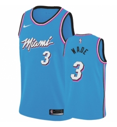 Men's Nilke Miami Heat #3 Dwyane Wade Blue NBA Jersey