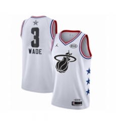 Youth Miami Heat #3 Dwyane Wade Swingman White 2019 All-Star Game Basketball Jersey