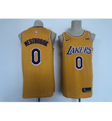 Men's Los Angeles Lakers #0 Russell Westbrook Fanatics Branded Gold 2020-21 Fast Break Player Jersey