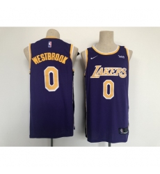 Men's Los Angeles Lakers #0 Russell Westbrook Fanatics Branded Purple 2020-21 Fast Break Player Jersey