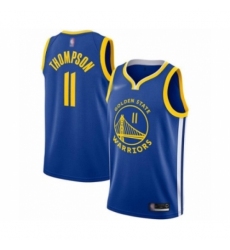 Men's Golden State Warriors #11 Klay Thompson Authentic Royal Finished Basketball Jersey - Icon Edition