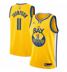 Men's Golden State Warriors #11 Klay Thompson Jordan Brand Gold 2020-21 Swingman Jersey