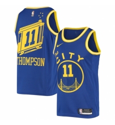 Men's Golden State Warriors #11 Klay Thompson Nike Royal Hardwood Classics 2020-21 Swingman Jersey