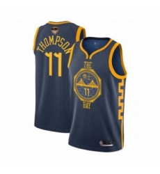 Men's Golden State Warriors #11 Klay Thompson Swingman Navy Blue Basketball 2019 Basketball Finals Bound Jersey - City Edition