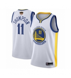 Men's Golden State Warriors #11 Klay Thompson Swingman White 2019 Basketball Finals Bound Basketball Jersey - Association Edition