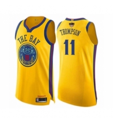 Women's Golden State Warriors #11 Klay Thompson Swingman Gold 2019 Basketball Finals Bound Basketball Jersey - City Edition