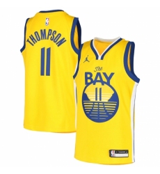 Youth Golden State Warriors #11 Klay Thompson Jordan Brand Gold 2020-21 Swingman Player Jersey