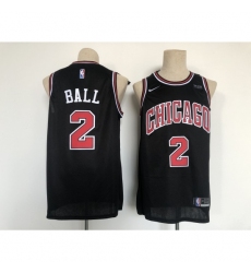 Men's Chicago Bulls #2 Lonzo Ball Black Stitched Basketball Jersey