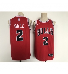 Men's Chicago Bulls #2 Lonzo Ball Red Stitched Basketball Jersey