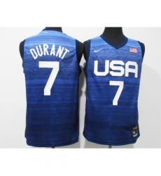 Men's Brooklyn Nets #7 Kevin Durant Blue USA Basketball Tokyo Olympics 2021 Jersey