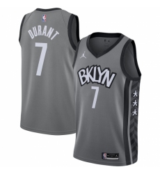 Men's Brooklyn Nets #7 Kevin Durant Jordan Brand Gray 2020-21 Swingman Jersey