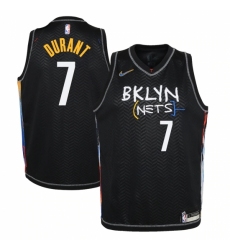 Youth Brooklyn Nets #7 Kevin Durant Nike Black 2020-21 Swingman Jersey