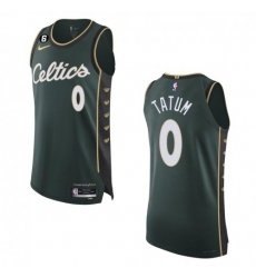 Men's Boston Celtics #0 Jayson Tatum Nike Turquoise 2022-23 Authentic Jersey - City Edition