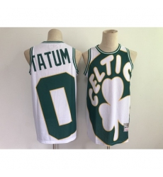 Men's Boston Celtics #0 Jayson Tatum White Big Face-2.0 Jersey