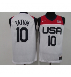 Men's Boston Celtics #10 Jayson Tatum USA Basketball Tokyo Olympics 2021 White Jersey