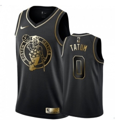 Men's Nike Boston Celtics #0 Jayson Tatum Black Golden Edition Swingman NBA Jersey