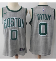 Men's Nike Boston Celtics #0 Jayson Tatum Gray NBA Swingman City Edition Jersey