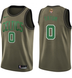 Men's Nike Boston Celtics #0 Jayson Tatum Green Salute to Service 2022 NBA Finals Swingman Jersey