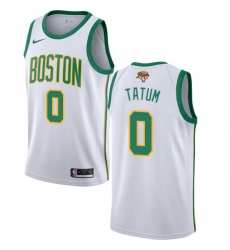 Men's Nike Boston Celtics #0 Jayson Tatum White 2022 NBA Finals Swingman City Edition Jersey