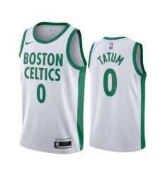 Men's Nike Boston Celtics #0 Jayson Tatum White NBA Swingman 2020-21 City Edition Jersey