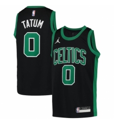 Youth Boston Celtics #0 Jayson Tatum Nike Black 2020-21 Swingman Player Jersey