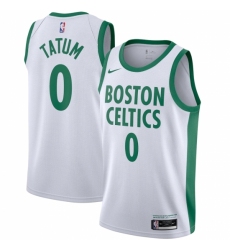 Youth Boston Celtics #0 Jayson Tatum Nike White 2020-21 Swingman Jersey