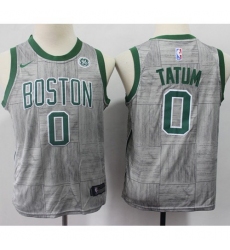 Youth Nike Boston Celtics #0 Jayson Tatum Gray NBA Swingman City Edition Jersey