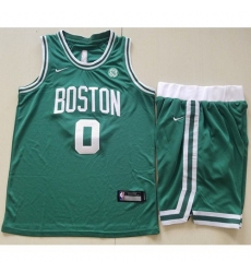 Youth Nike Boston Celtics #0 Jayson Tatum Green A Set NBA Swingman Icon Edition Jersey