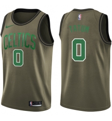 Youth Nike Boston Celtics #0 Jayson Tatum Green Salute to Service NBA Swingman Jersey