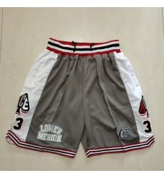 Men's Los Angeles Lakers Gray White Shorts-003