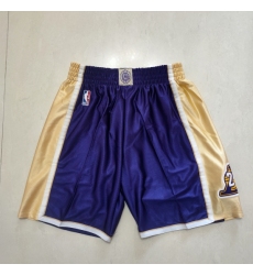 Men's Los Angeles Lakers Purple Gold Shorts-001